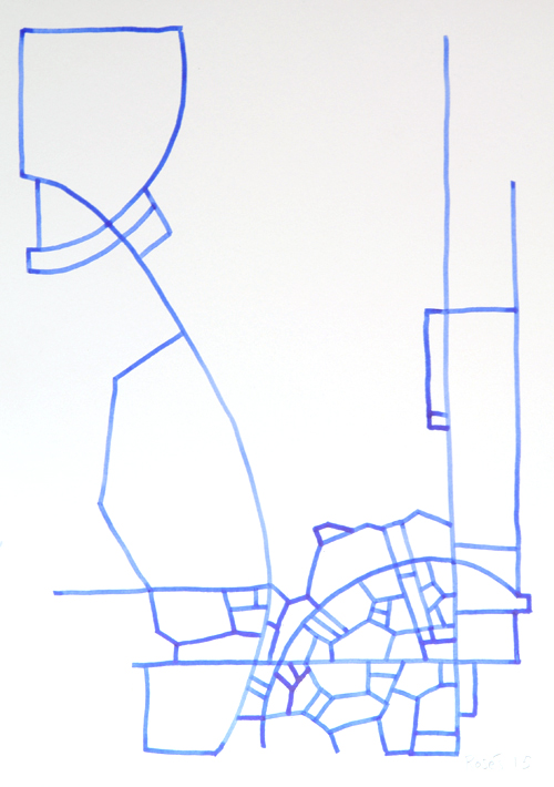 Serie Map #9, 2015, tinta china sobre papel, 29,7 x 21 cm.